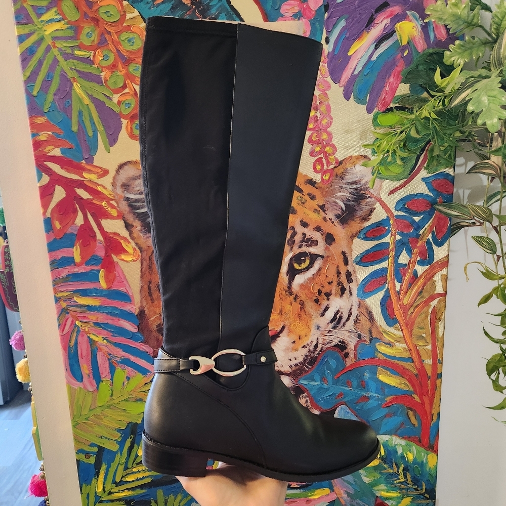"I Stabd Tall" Elegant Black Knee-High Boots